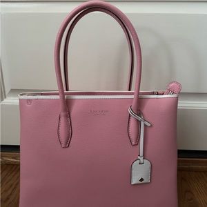 Kate Spade Pink Eva Medium Top Zip Tote Satchel Handbag Removable Shoulder